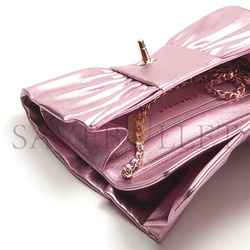 CHANEL 24B EVENING BAG SHINY LAMBSKIN AS5129 (22*15*4cm)